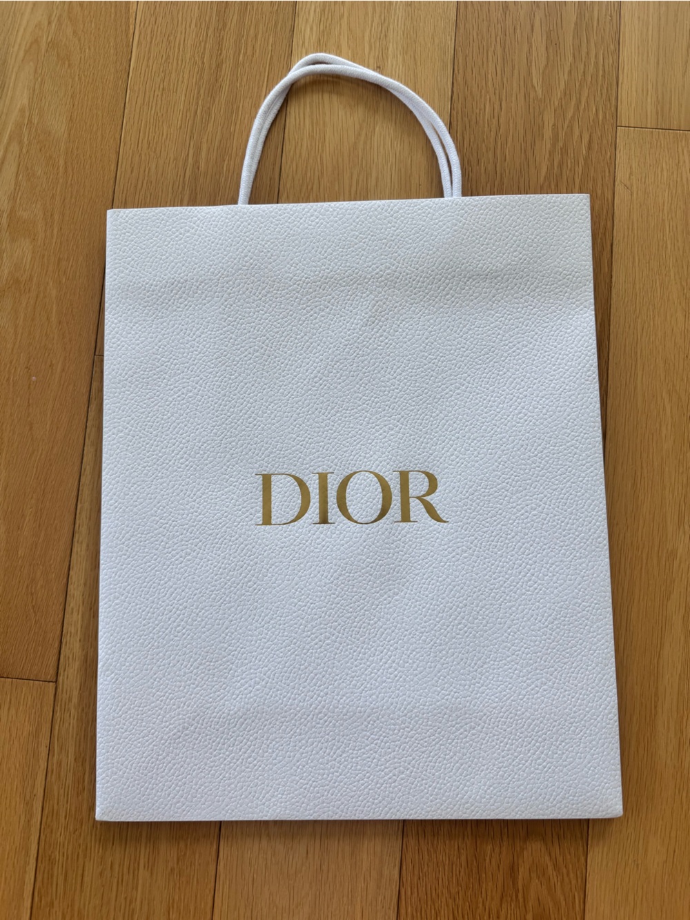 Dior white pebble shopping bag